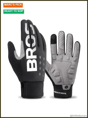 Winter Cycling Gloves Touchscreen Thick SBR Padded Warm Gloves for Men Cold